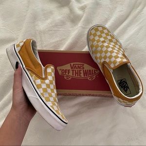 checkered vans slip ons